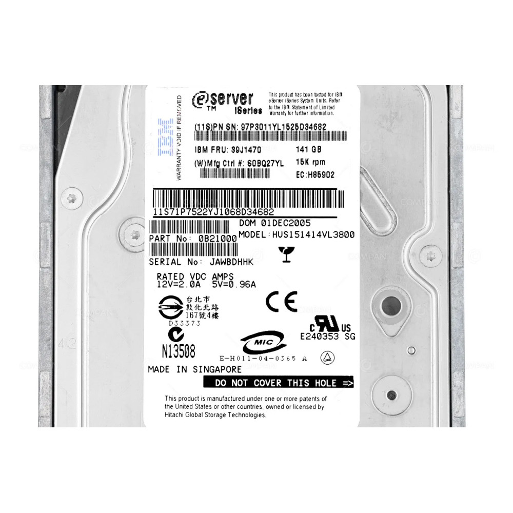 39J1470 IBM HDD 141GB 15K SCSI U320 3.5" LFF HOT-SWAP